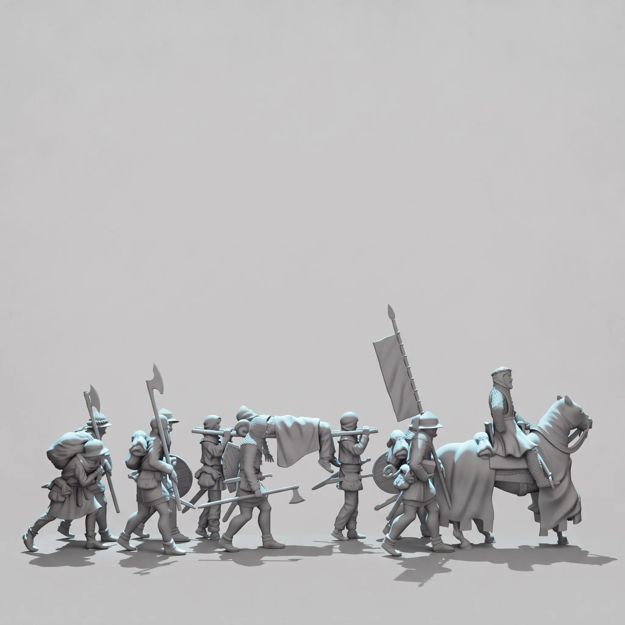 1/35 1/32 Scale Military Resin Models Unpainted 11pcs Northern Crusade Medieval Army on the March