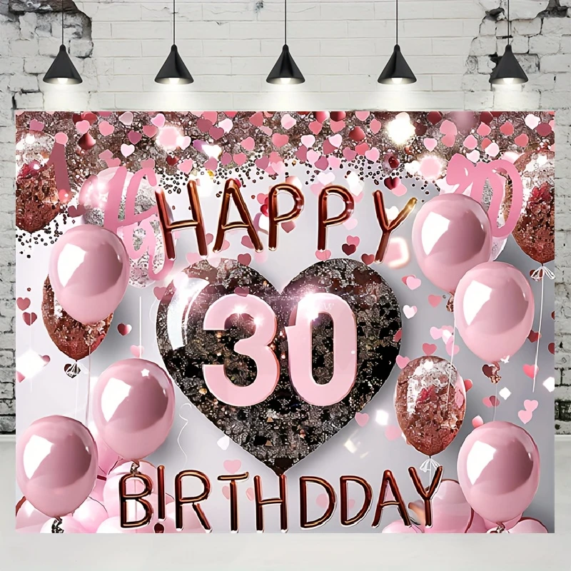 حفلة عيد ميلادك الثلاثين؟ اجعلها لا تُنسى مع خلفية HBD30 الوردية الذهبية
