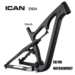 Ican bikes snow bike 26ER full suspension carbon fat bike frame 200x51 rear shock 120mm travel SN04 size 16inch Purple Glossy