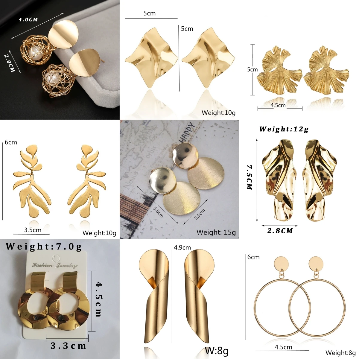 Korea Pearl Earrings 2024 For Women Round Geometric Statement Vintage Gold Color Stud Earrings Fashion Jewelry Earring