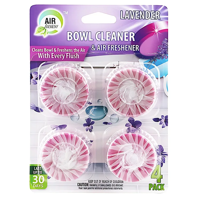 Air Fusion Automatic Toilet Bowl Cleaner Tablets 4 Pack Lavender Scent Slow-Releasing Toilet Tank Cleaners for Deodorizing