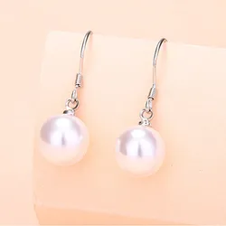 Korean Fashion Pearl Drop Earrings For Women Jewelry 2026 Trending New Luxury Women's Silver Plated Pearl Earrings Pendientes