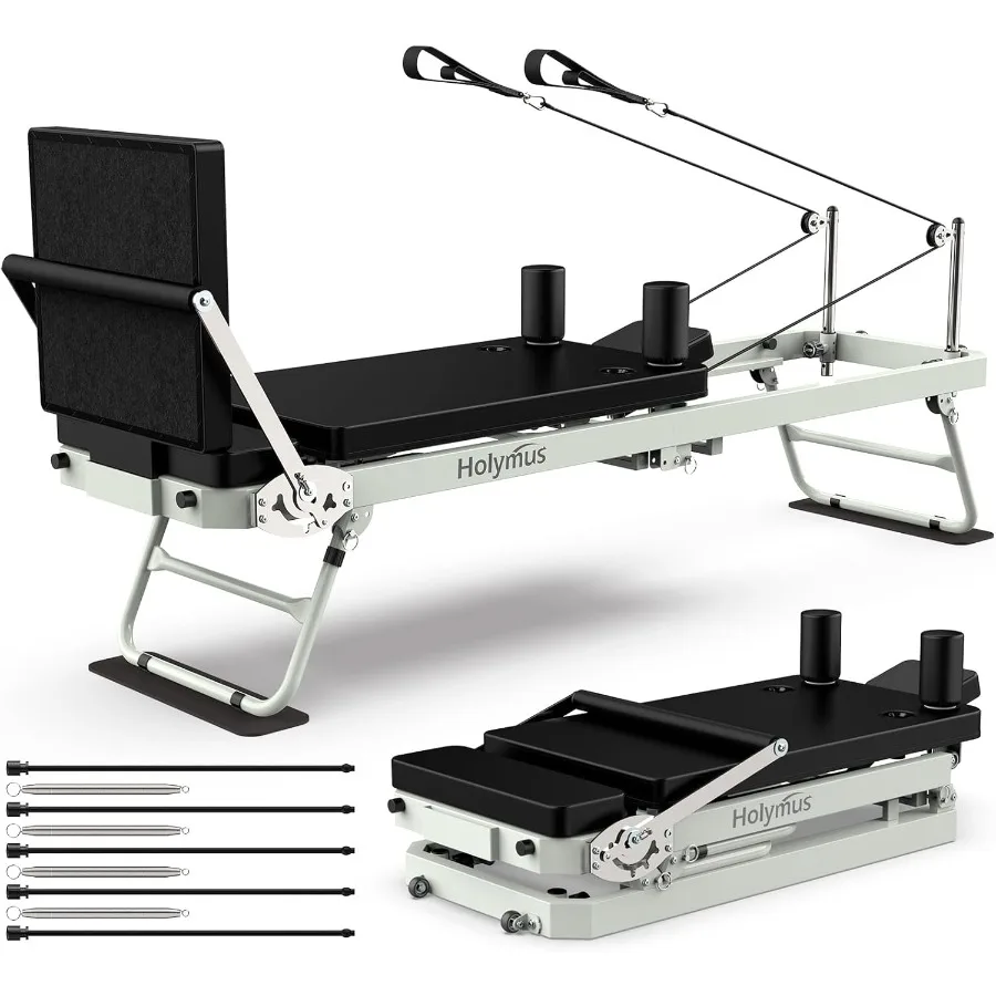Máquina reformadora de Pilates Pro 75 con resortes y cables de doble resistencia, equipo de máquina de Pilates plegable con tablero de salto Upgra