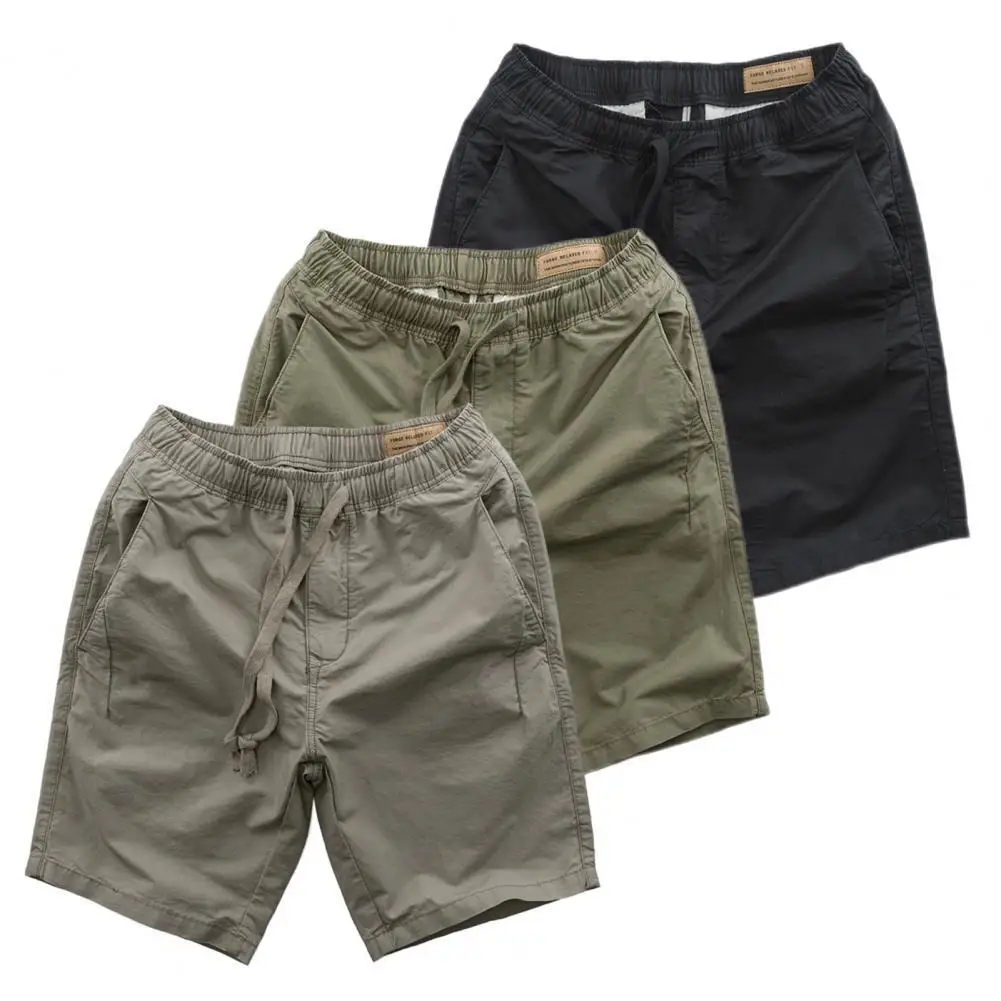 Pantalones cortos informales para hombre, Shorts deportivos ligeros con cordón de Color sólido, ropa de playa, Verano