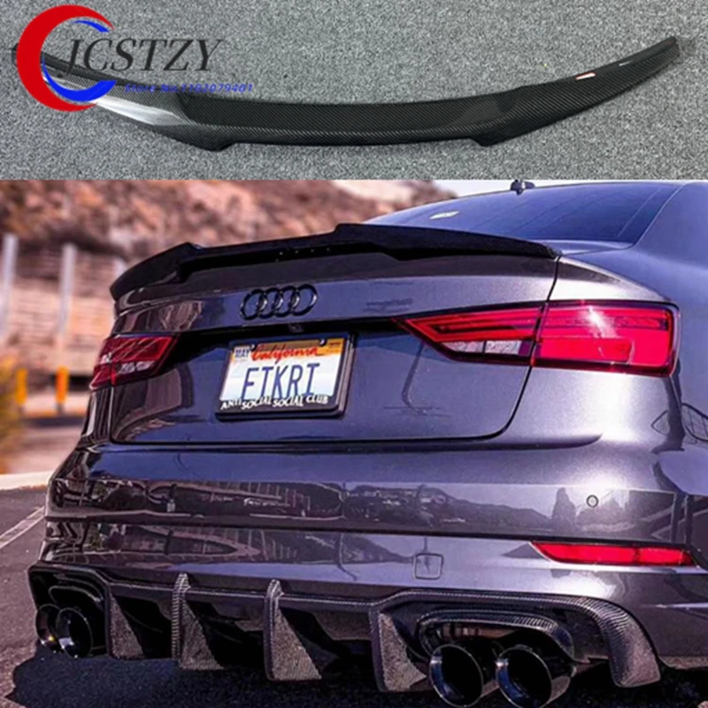 JCSTZY Spoiler Wing For Audi A3 S3 RS3 2014 - 2018 High Quality ABS Rear Roof Spoiler  Trunk Lip Boot Cover Car Styling
