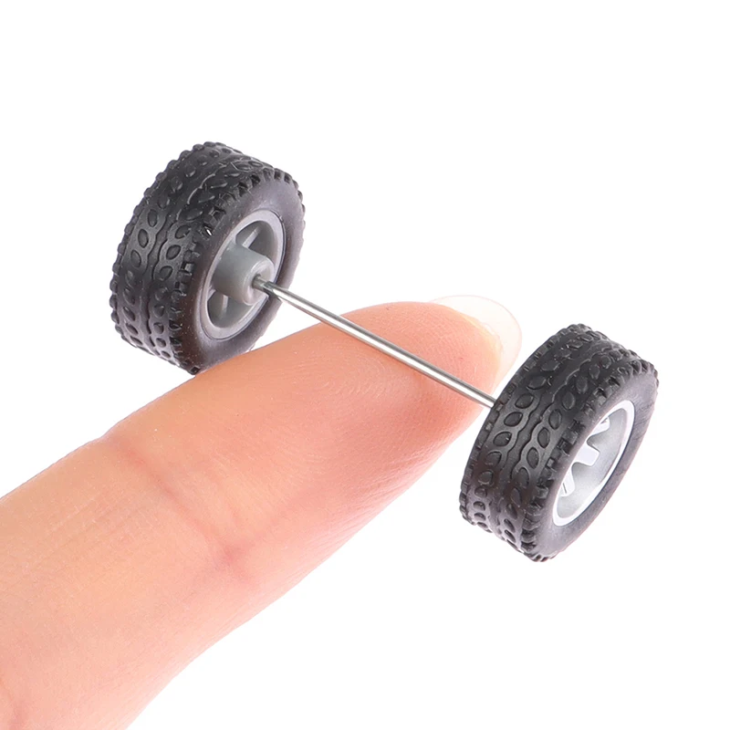 1/64 Model Car Wheels With Rubber Tires 1 Set Plastic Basic Modified Parts For Hotwheels