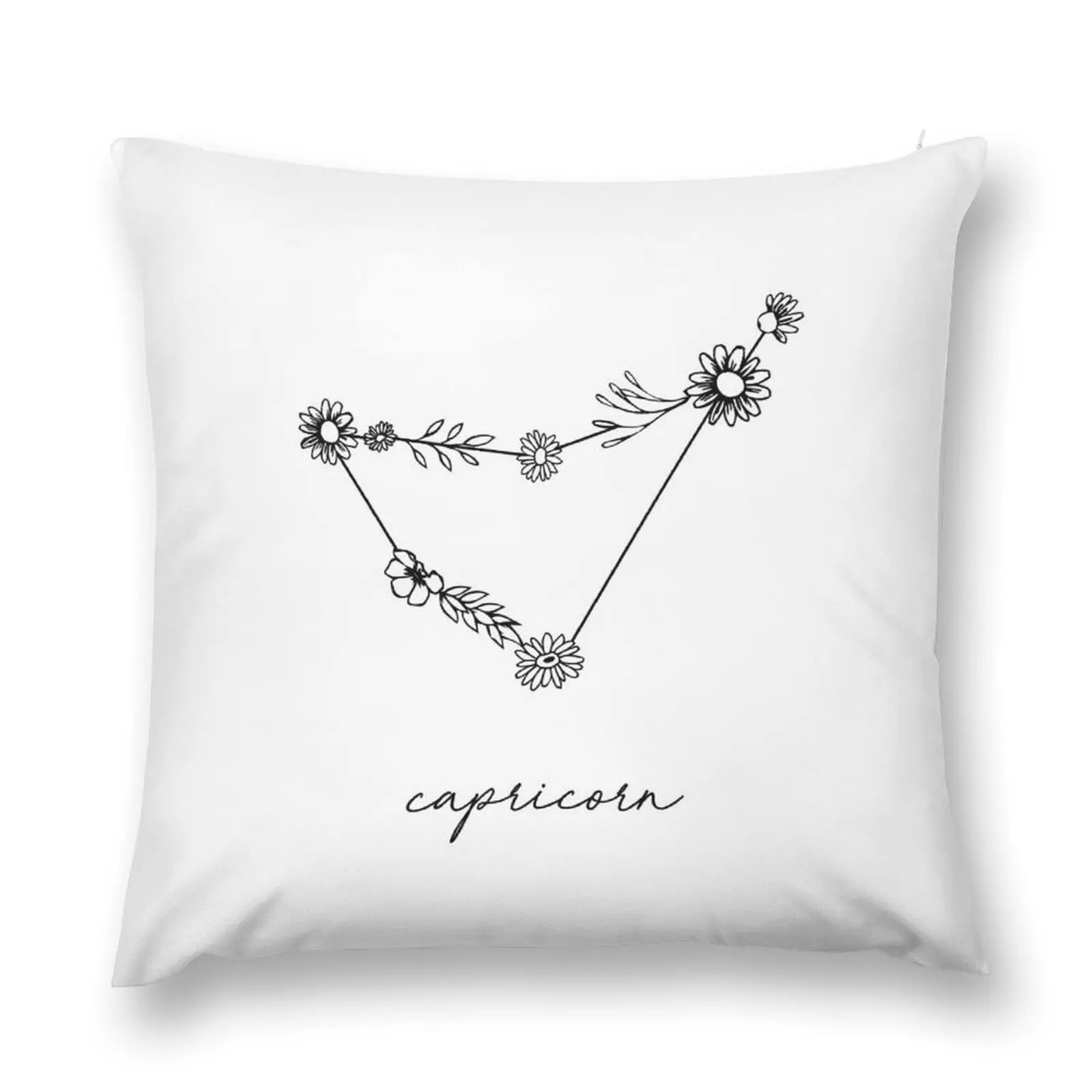 Capricorn Zodiac Wildflower Constellation Throw Pillow Plaid Sofa Pillowcase pillow