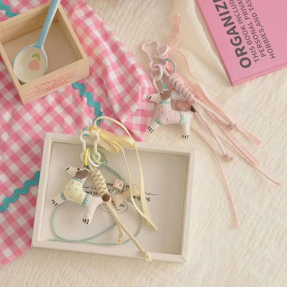 

Animal Doll Keychain Polyester Braided Rope Bag Pendant Handmaking Anti-Lost Dachshund Dog Keychain Couple Small Jewelry Gifts