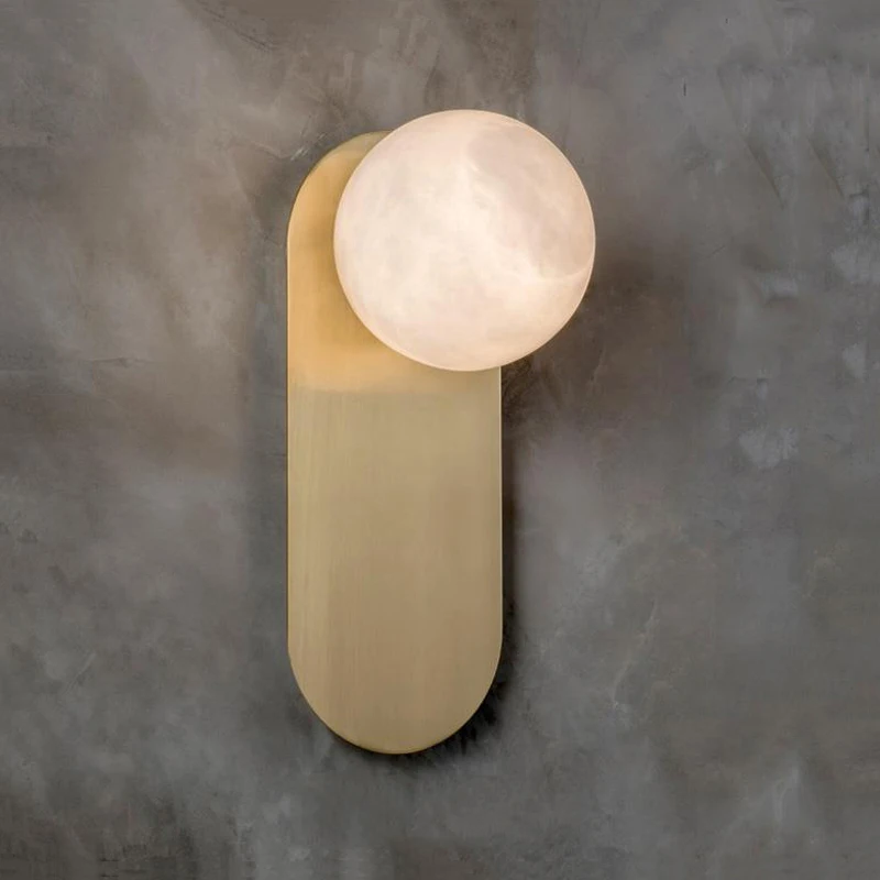 

Роскошный настенный светильник в скандинавском стиле из меди и мрамора, лампа для гостиной, спальни, декоративное бра для прикроватного столика, столовой, гостиницы, прихожей