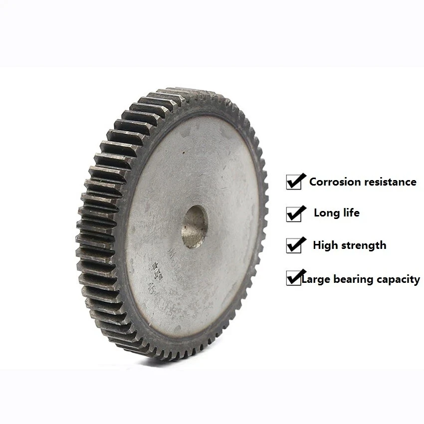 1Pcs Flat Gear 1.5 Mod 51/52/53/54/55/56/57/58/59/60/61/62/63/64/65/66/67/68/69/70T 45# Steel Cylindrical Gears Height 15mm