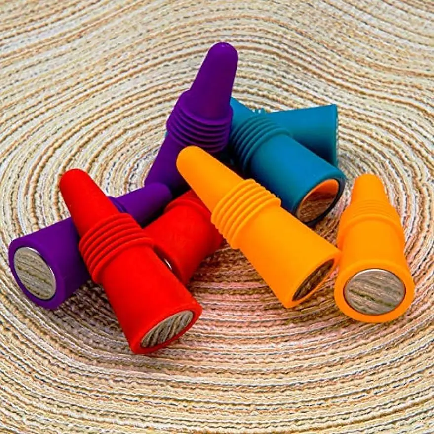 

Silicone Wine Stopper Wine Vacuum Stopper and Beverage Bottle Cap with Grip Top Champagne Bottle Stopper Reusable keep fresh