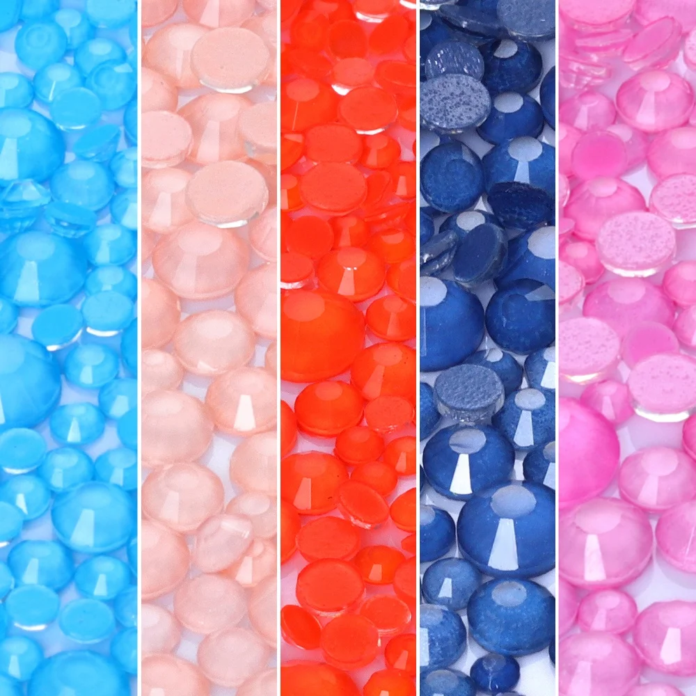 Mokka Neon 1440 Stück Mix Größe Runde Glas Flatback Strass Glitzer Kleber auf Steinen Nicht Hot Fix Strasssteine für DIY Nail Art