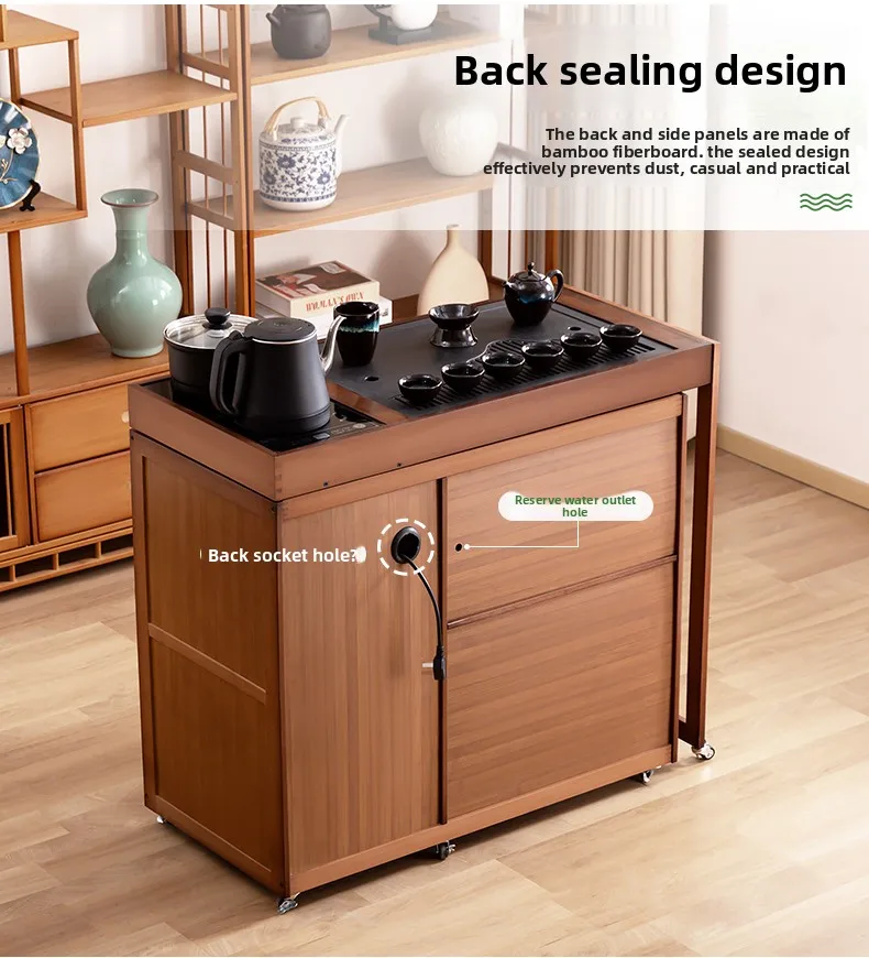 2025 Hot Selling Portable Tea Table with Heating Kettle for Home Balcony Tea Ceremony