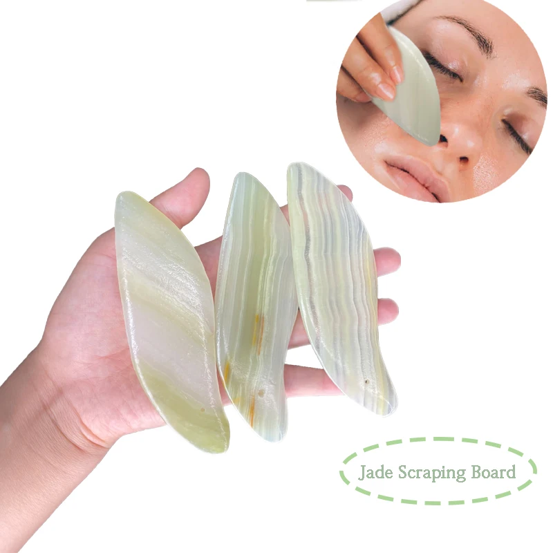 Natural Jade Roller Face Massage Gua Sha Board Crystal Stone Jade Massager Body Facial Eye Scraping Board Face Lift