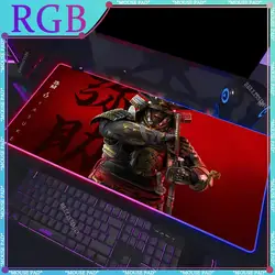 RGB A_Assassins Creed_Shadow 애니메이션 마우스 패드, LED 게임 액세서리, 컴퓨터 노트북, XXL 키보드 패드, 데스크 패드, 발광 마우스 패드