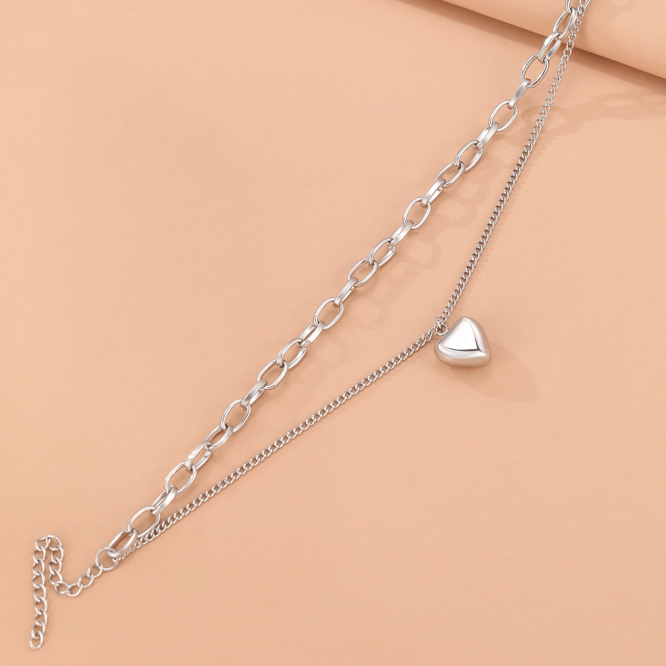 Stainless Steel Bracelets Vintage Elegant Heart Pendant Multilayer Chains Light Luxury Charms Bracelet For Women Jewelry Gifts image 4