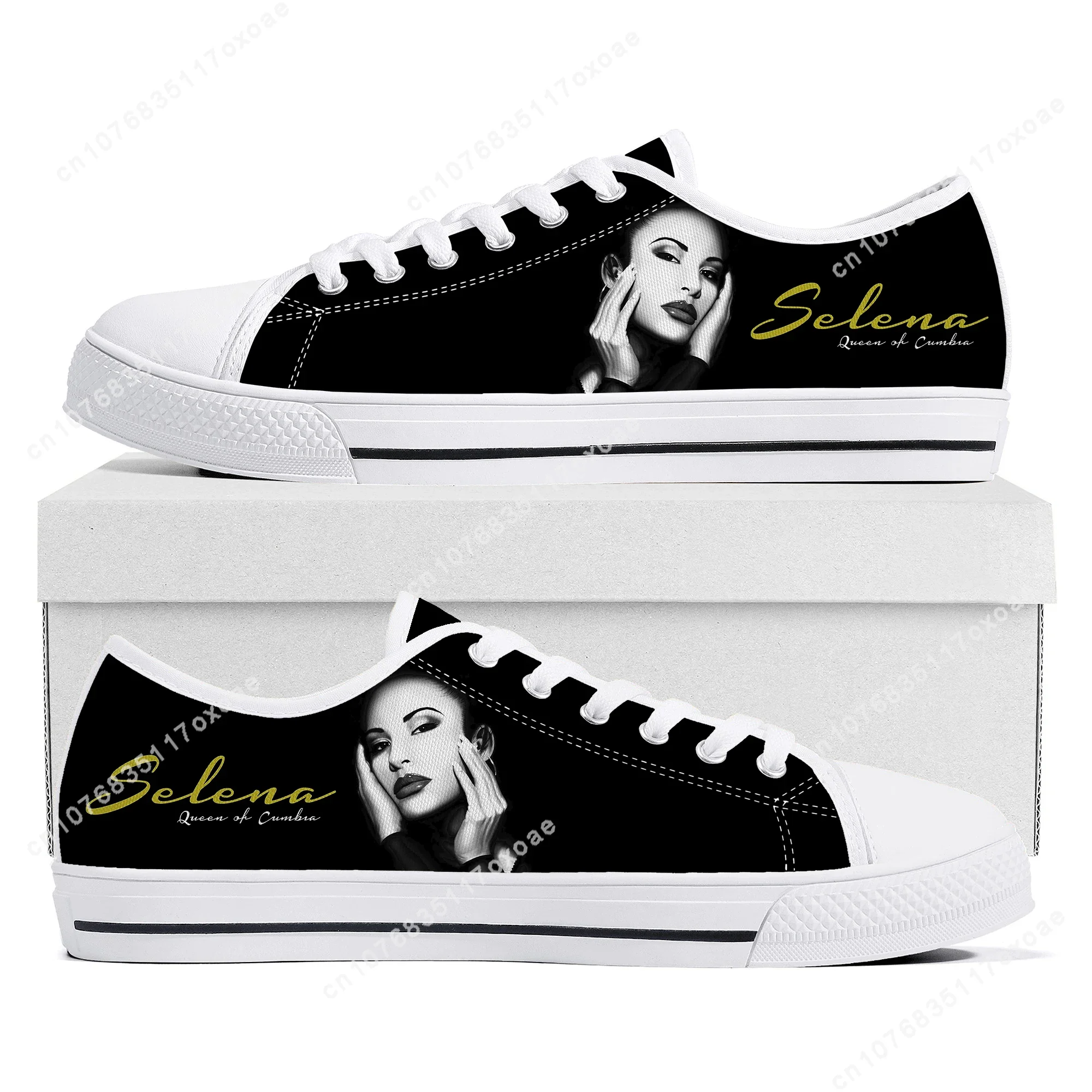 Singer Selena Quintanilla Low Top Sneakers Mens Womens Teenager High Quality Canvas Sneaker couple Casual Shoes Customize Shoe