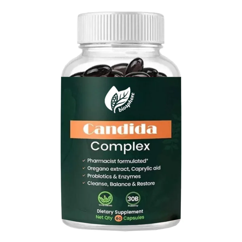 Candida Complex, Balancing and Restoring Gut Microbiota and Skin Supplements, Niuzhi, Senna, 60 Capsules