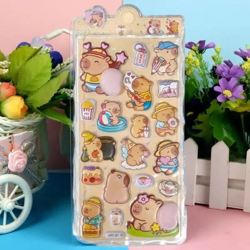 

1 лист, 3D милые наклейки с изображением животных, пухлая мягкая наклейка для снятия стресса для DIY, скрапбукинга, гитары, чехла для телефона, наклейка для ноутбука