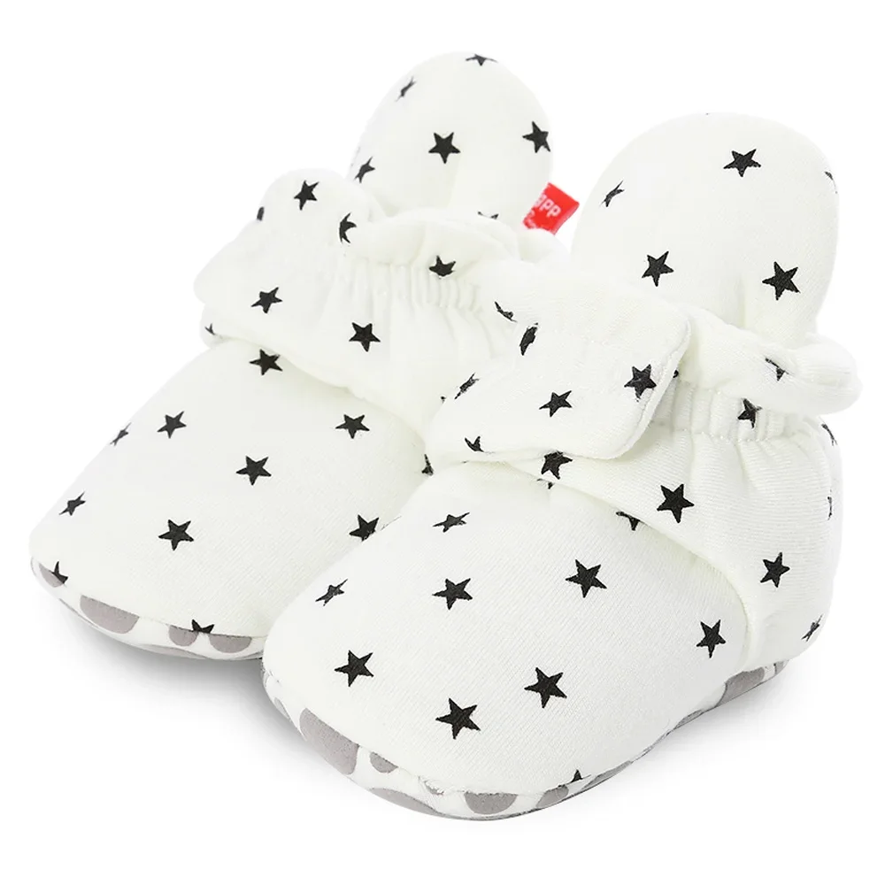 Newborn Baby Socks Baby Boy Baby Girl Stars Toddler First Pair Toddler Boots Cotton Comfortable Soft Anti-slip Warm Crib Shoes