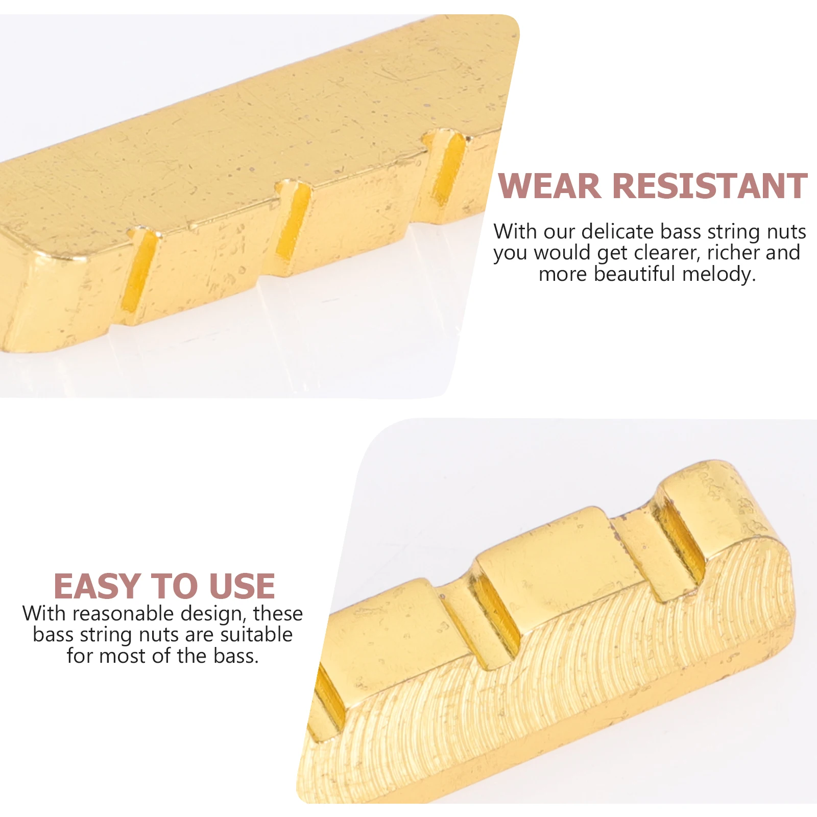 

Premium Brass Bass Bridge Saddle Durable String Nut For Electric Bass Guitar Accessories Tone Enhancement