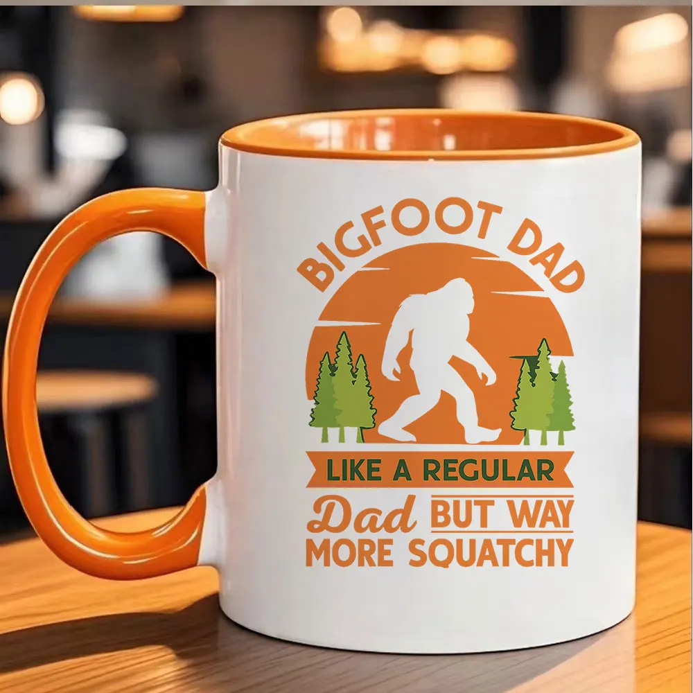 11oz Bigfoot Dad Ceramic Coffee Mug Like A Regular But Way More Squatchy Design Tableware for Father’s Day Camping Outdoor Activ