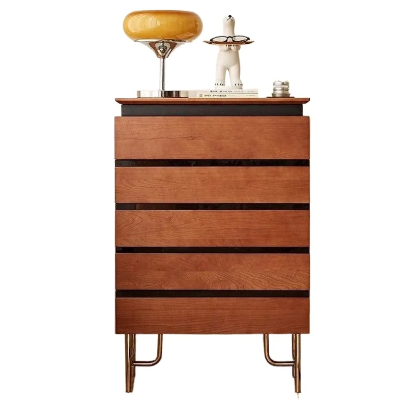 

Solid wood chest of drawers Nordic retro cherry small apartment bedroom storage drawer large capacity log furniture