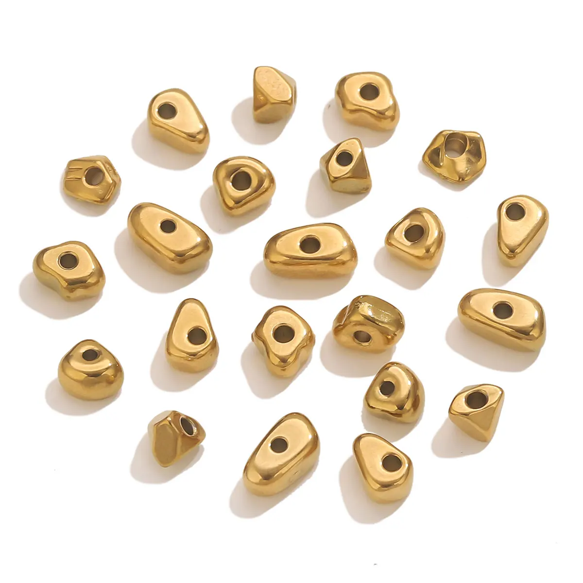 

10pcs Stainless Steel Irregular Spacer Beads for Jewelry Bracelet Making Loose Beads DIY Gold Bead Jewelry Supplies Accessories