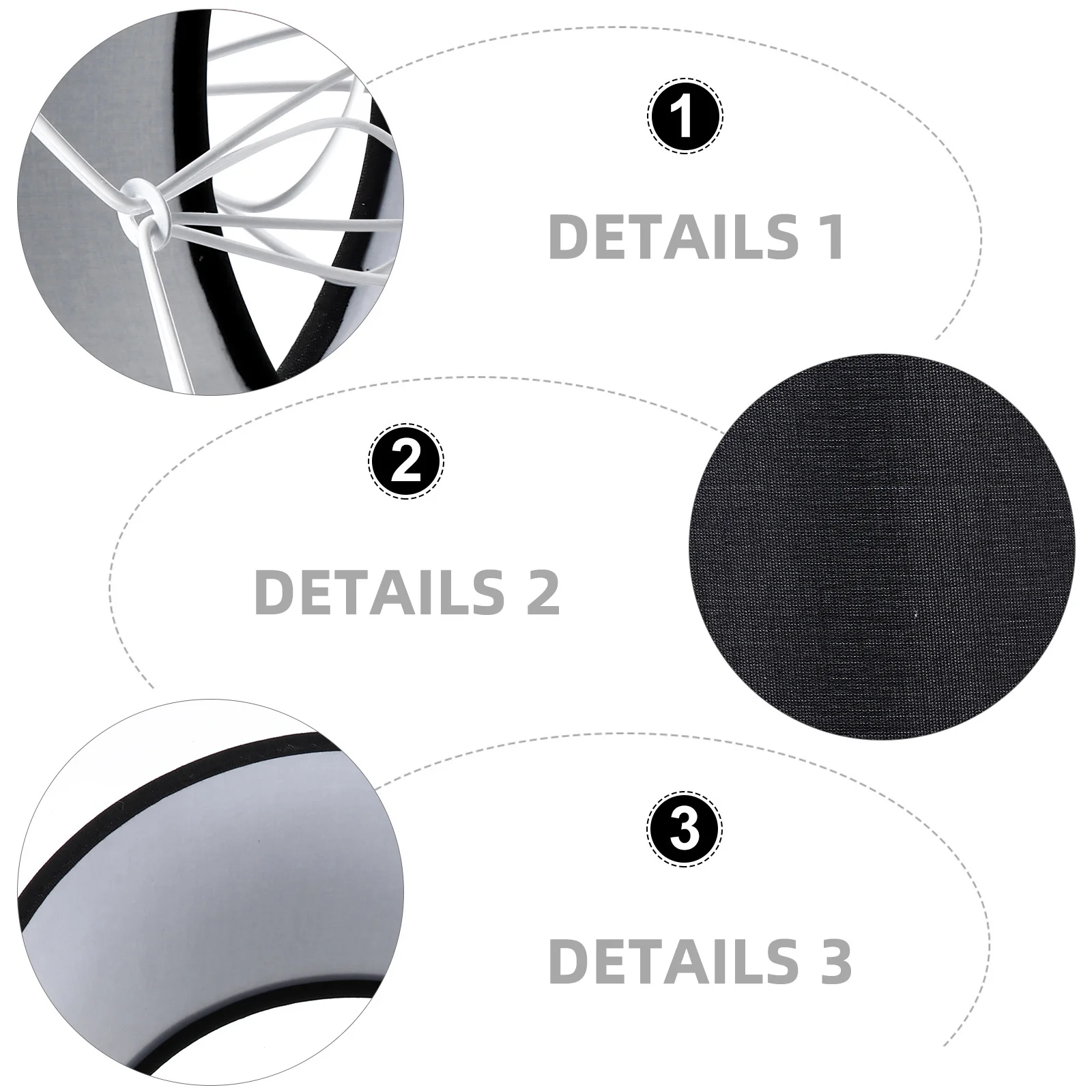 

1pc Linen Lampshade Black Cloth Floor Lamp Shade Durable Light Cover For Bedroom Living Room Home Decor Cylindrical Light Shell