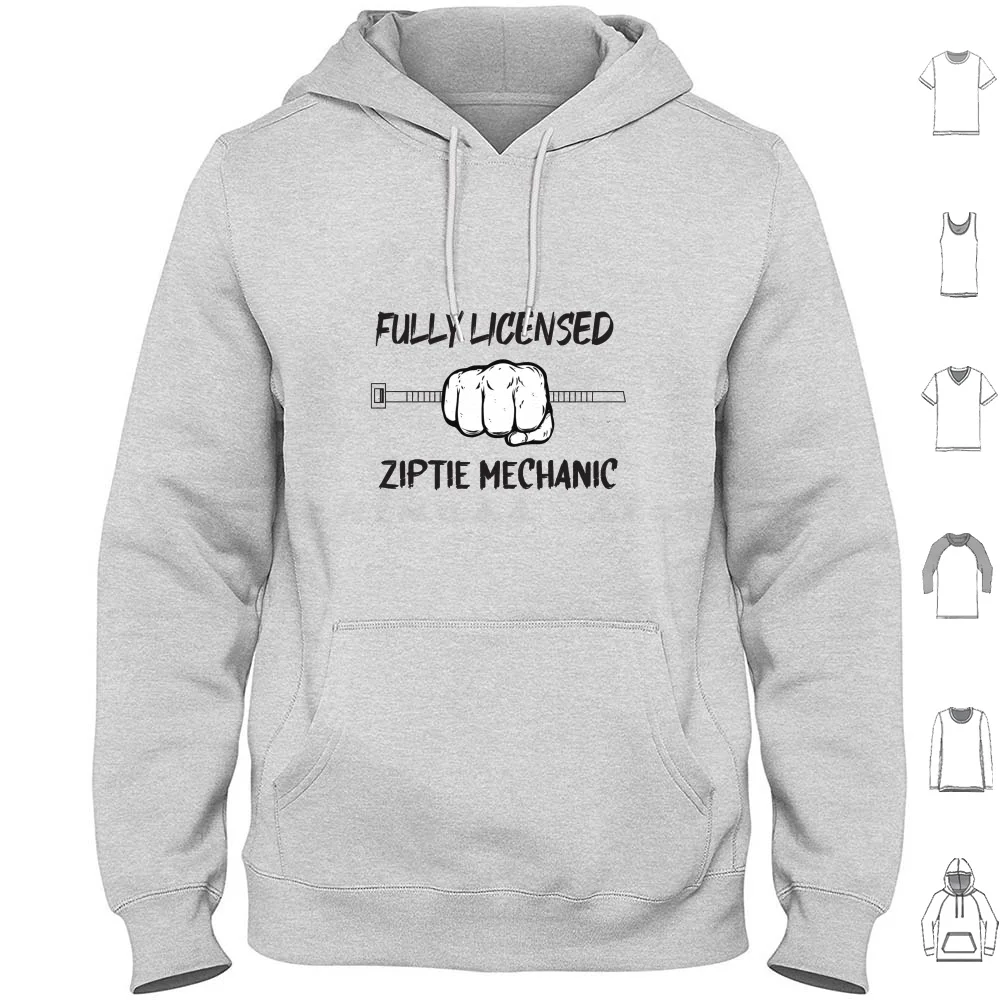 Fully Licensed Ziptie Mechanic Hoodie Cotton Long Sleeve Fully Licensed Ziptie Mechanic Work Mechanic Quote Car Engineer Biker