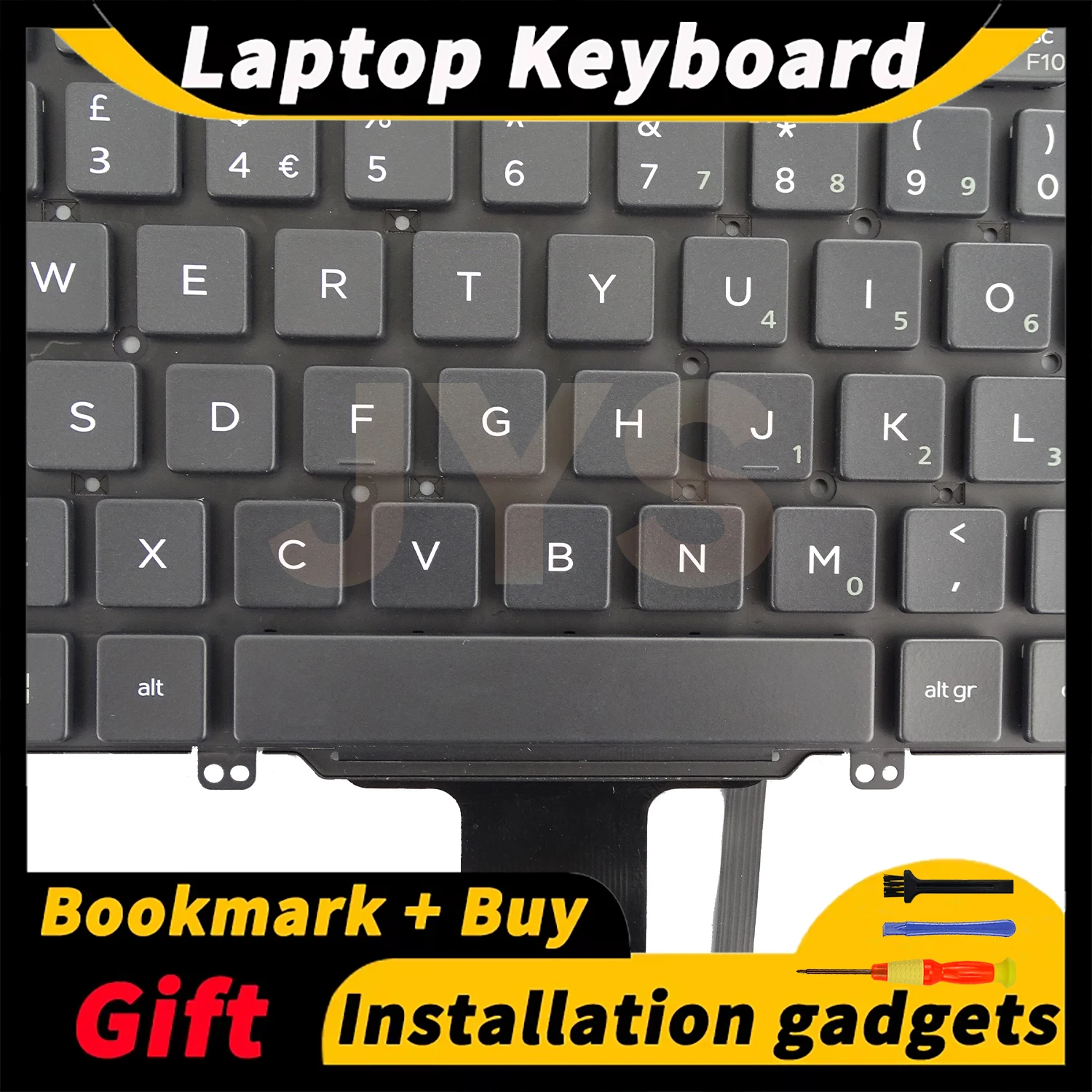 Geschikt voor DELL latitude 3300 5200 5300 7200 7300 3301 laptop vervangend toetsenbord met achtergrondverlichting UK-indeling