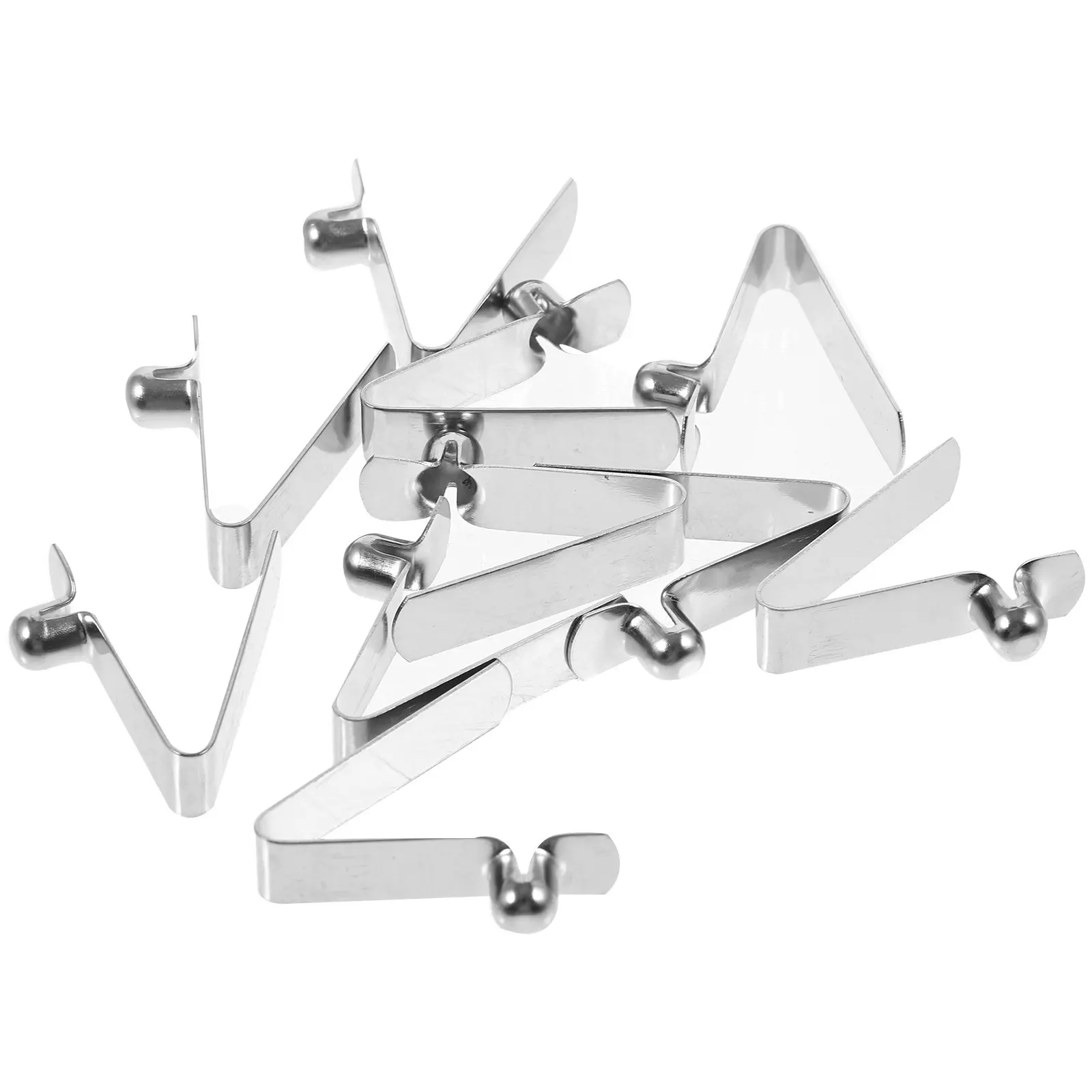 10Pcs V-Shaped Spring Clip Steel Snap Clips Pole Push Button Spring Clips Umbrella Repair Accessories Tent Kayak Paddle