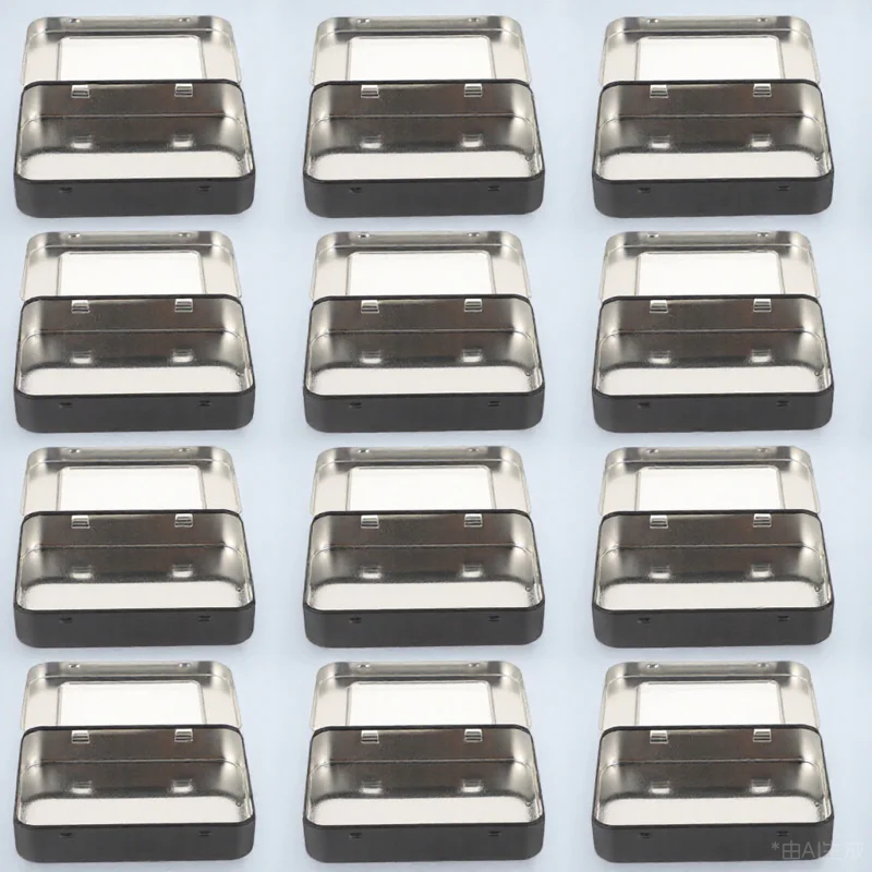 

12pcs Usb Flash Drive Storage Boxes Tinplate Key Organizer Case With Window Dustproof Durable Lightweight For Home Office School