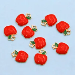 10pcs 15*11mm fruit red apple alloy pendant DIY handmade single hole necklace bracelet accessories jewelry