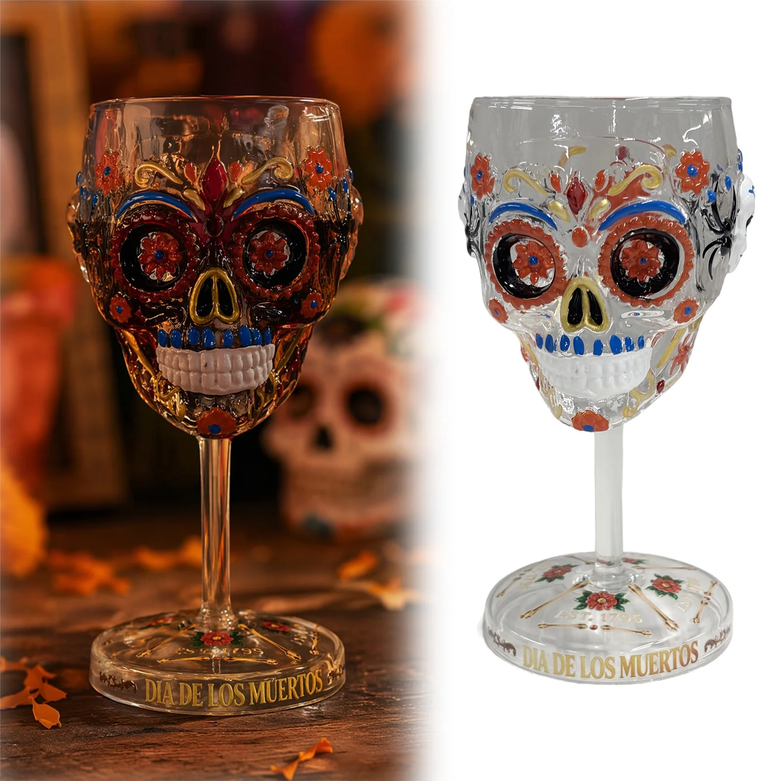 Skull Wine Glass Barware Accessories Drink Goblet Drinking Glasses Goblet Drinking Cup for Liquors After-Dinner Drinks and More