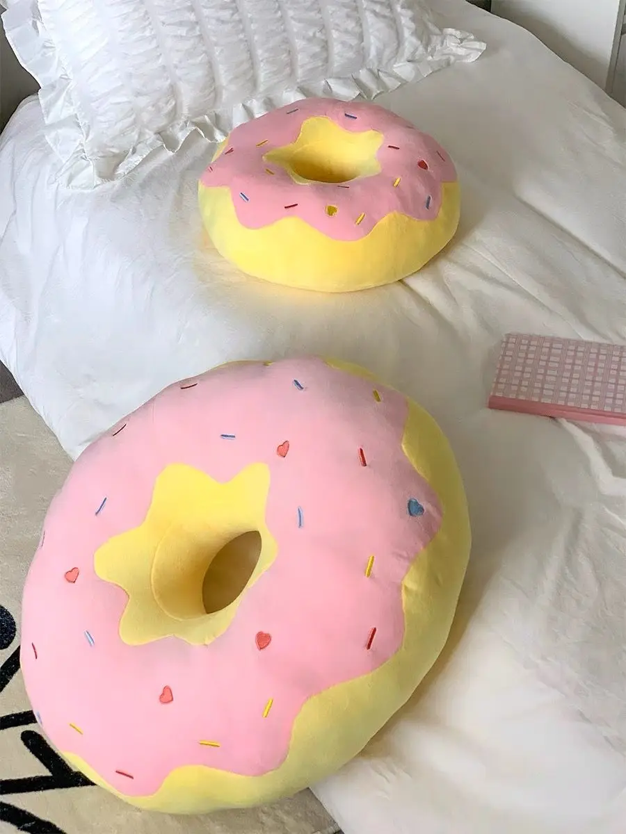 Ins Cute Donut Pillow Sofa Bay window Pillowcase Cartoon Cushion Living room Tatami Futon Sofa Chair Seat cushion