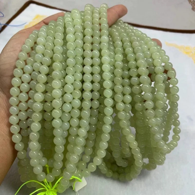

Hetian желтый материал для рта 8 мм 108 бусины Будды браслет для мужчин и женщин нефритовые украшения