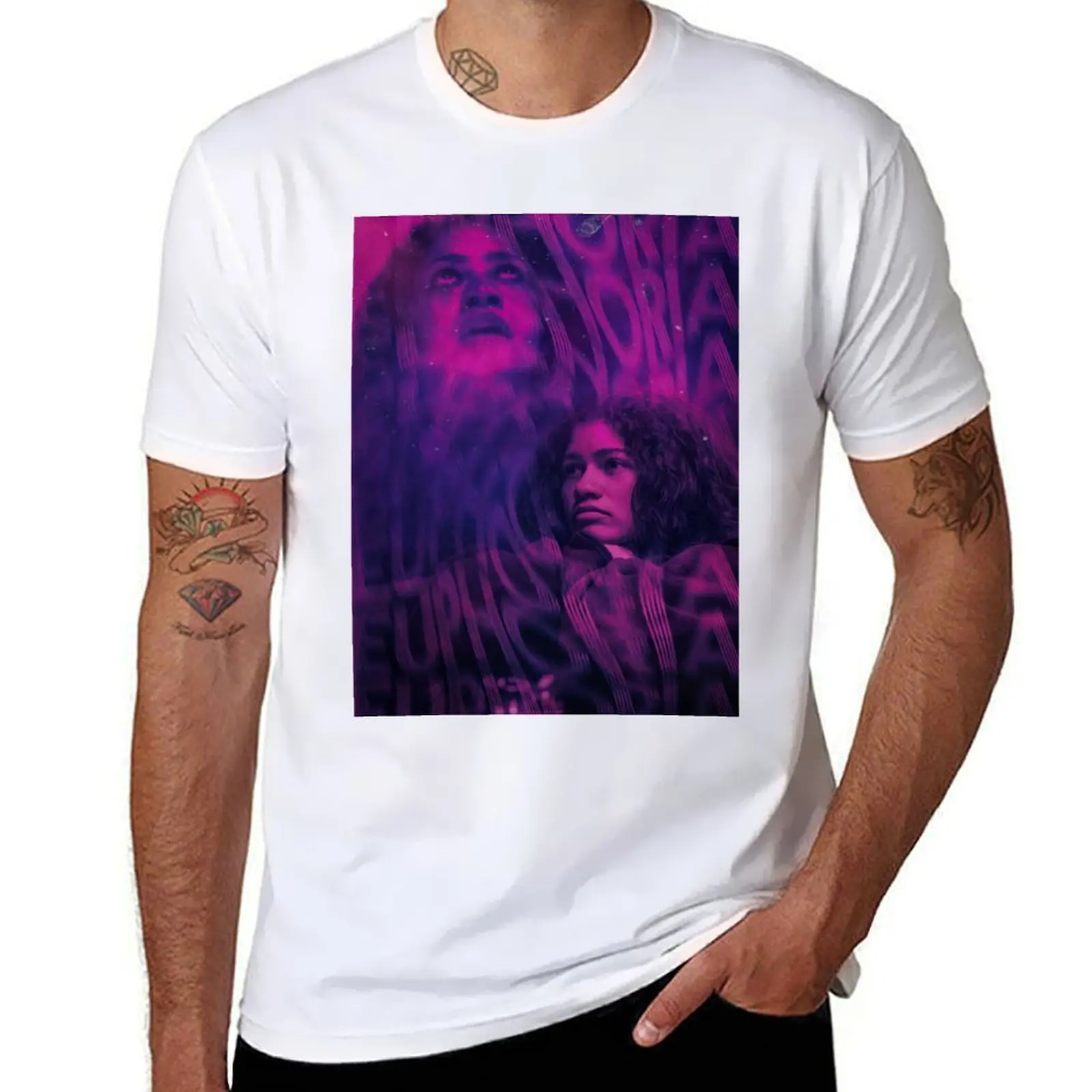 Euphoria Rue affiche Design T-Shirt t-shirts pour homme graphique drôle T-Shirt homme coton T-Shirt