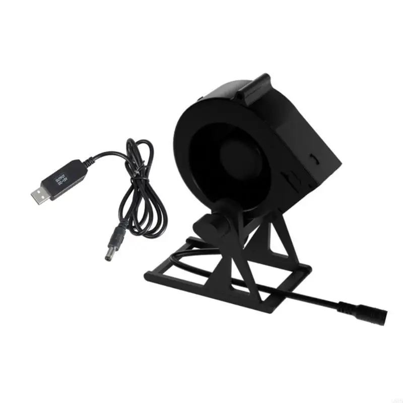 

G88B Desktop Cooling Fan USB Powered 12V Cable Adjustable Angled for Heat Dissipation and BBQ Ignitions 3800RPM 4.5W 20CFM