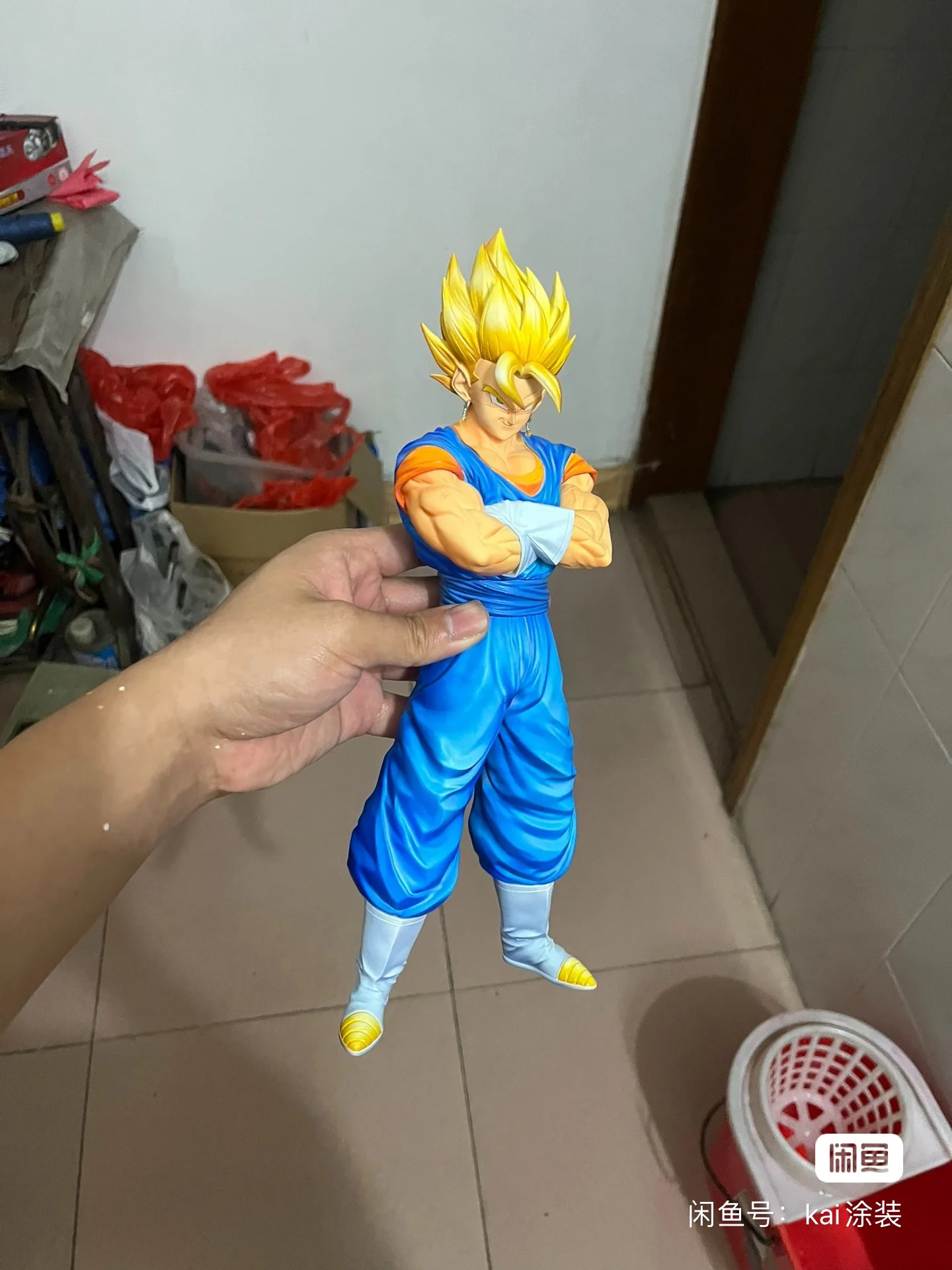 30cm Dragon Ball Z Vegetto Action Figure with Two Heads Anime DBZ Gogeta Figuras Manga Figurine GK Statue Model Ornament Kid Toy