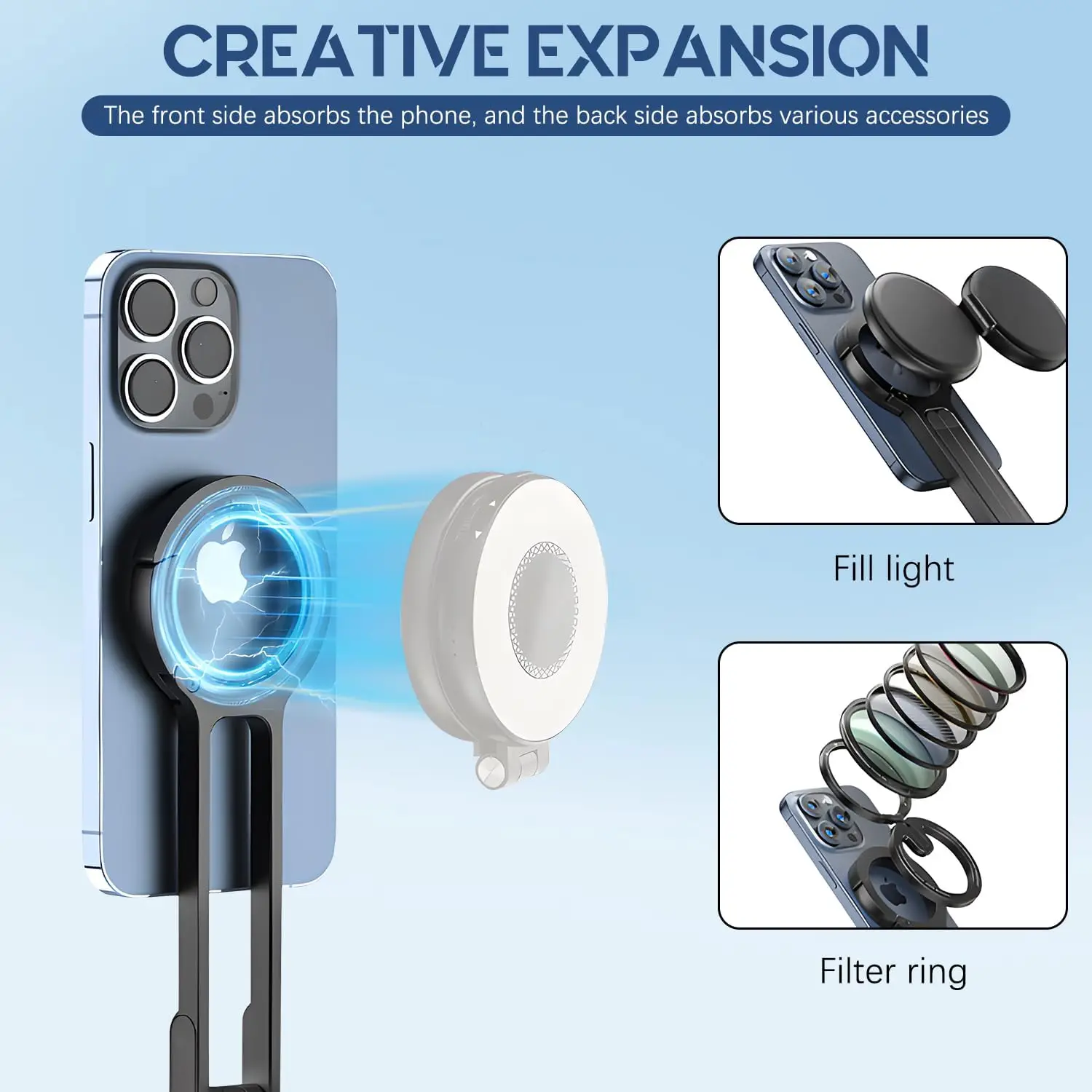 

Adjustable Foldable Magnetic Phone Ring Holder Magsafe Mountaineering Buckle Portable Plastic Cell Phone Stand Bracket