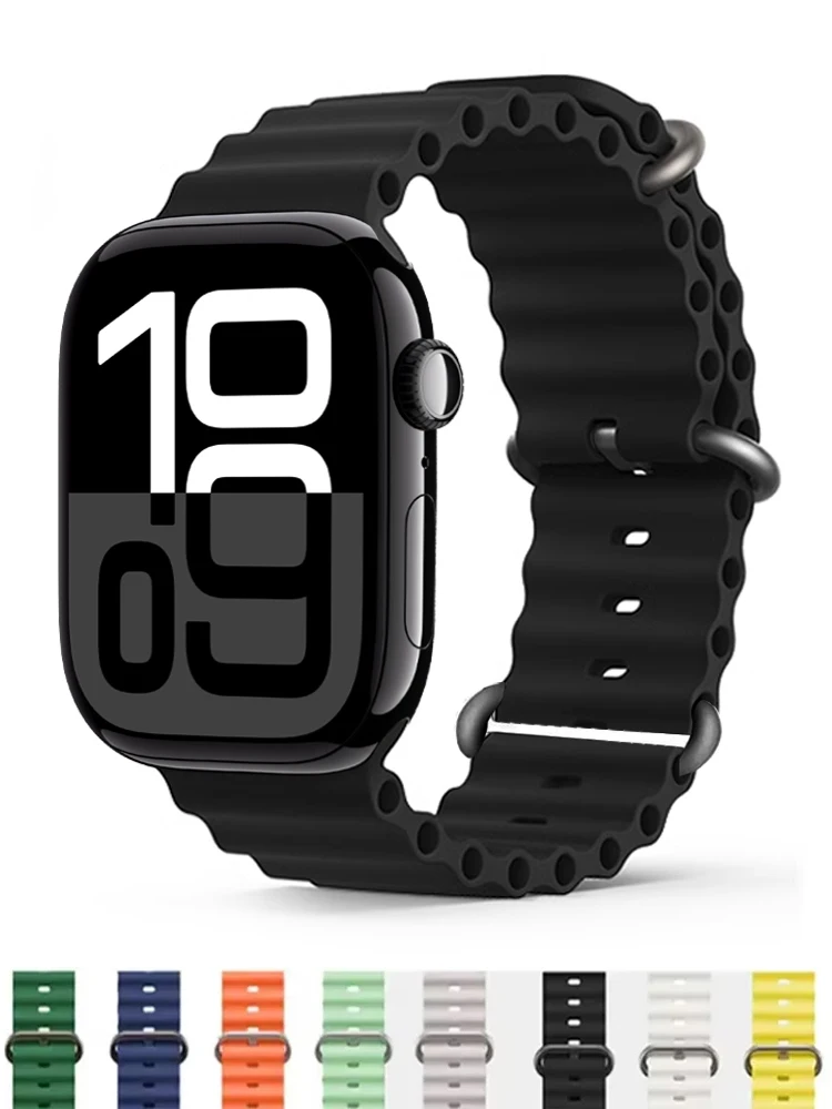 Ocean Band for Apple watch 10 46mm 42mm Ultra 2 49mm 45mm 44mm 40mm 41mm bracelet correa iWatch Series 9 7 8 5 6 SE 4 3 Straps