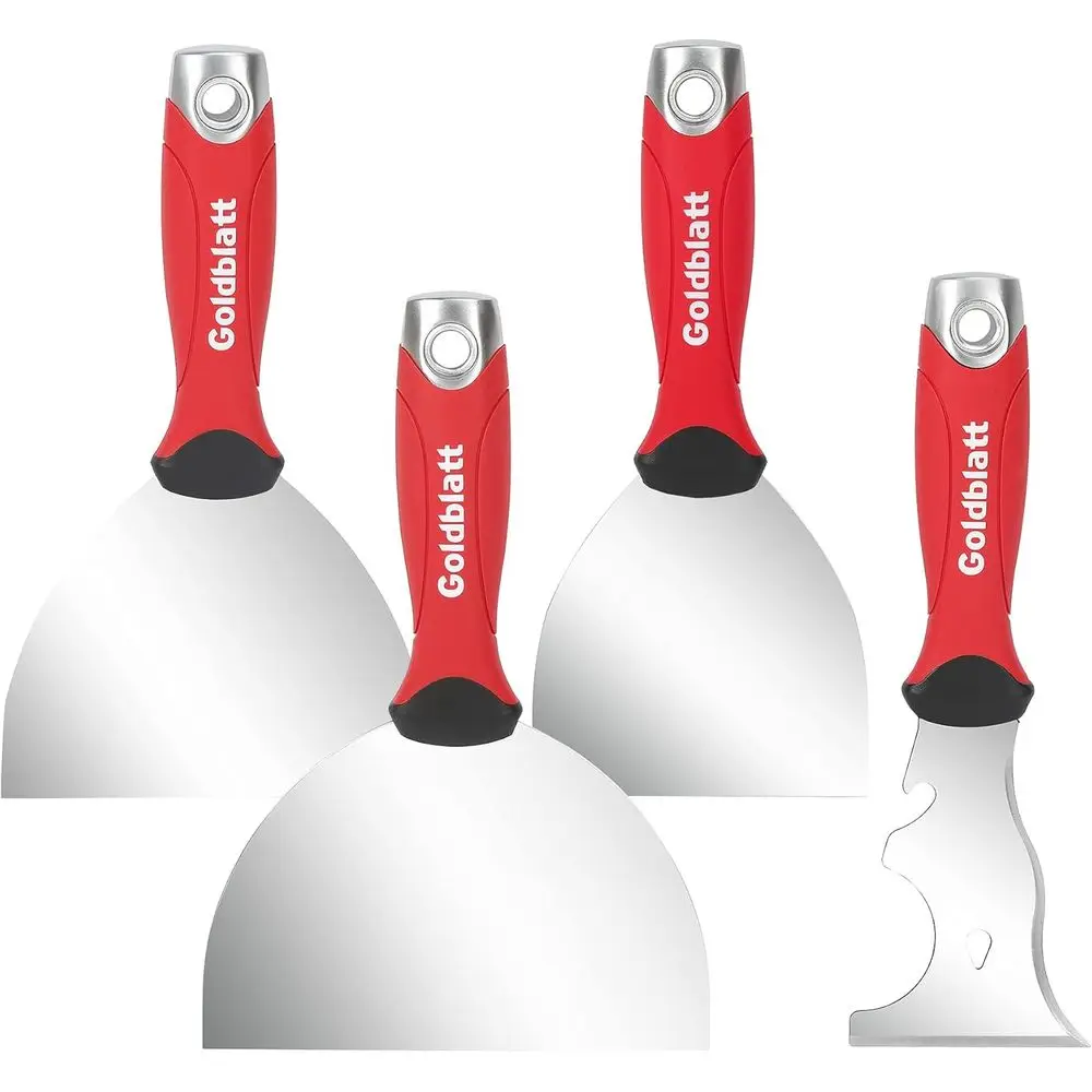 

Набор из 4 ножей из нержавеющей стали, 3 шт., 4 дюйма, 5 дюймов, 6 дюймов, шпаклевочные ножи и многофункциональный скребок 9-в-1, мягкая ручка с