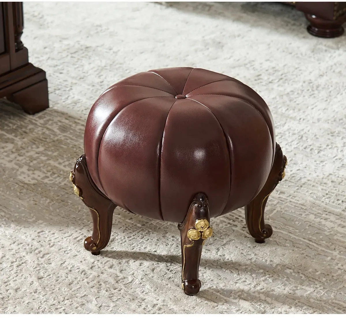 American coffee table stool European living room leather sofa stool household shoe changing stool