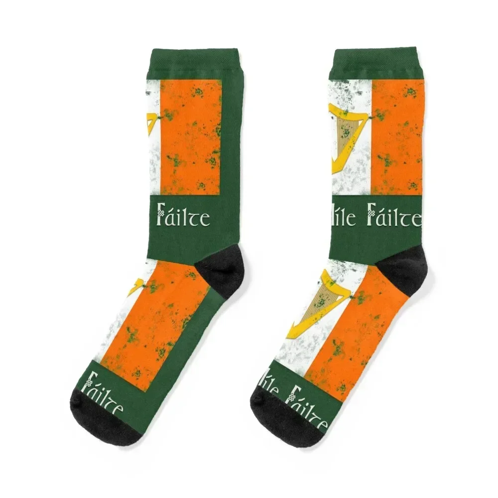 

Flag of Ireland with motto Socks Heating sock luxe winter gifts moving stockings Male Socks Women's