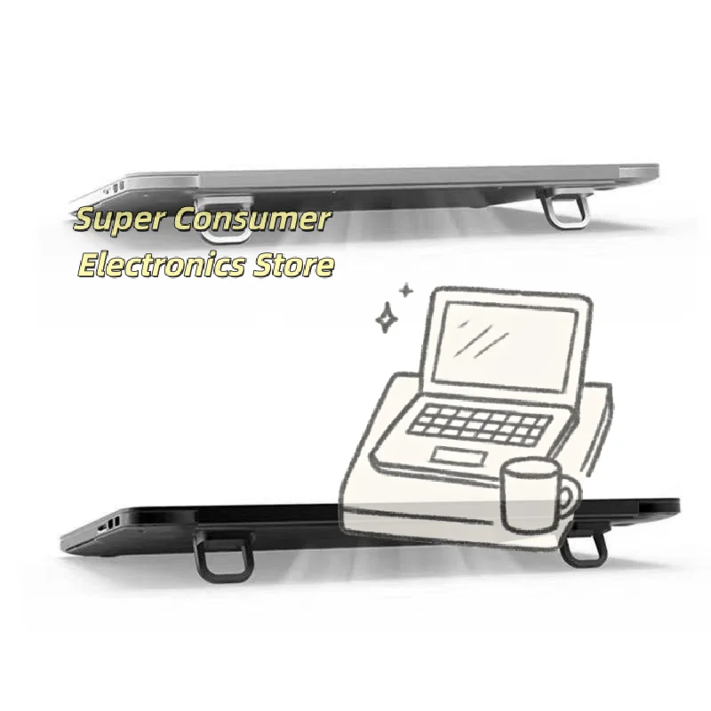 1 Pair Foldable Laptop Stand Adjustable Anti-Slip Portable Keyboard Riser for Student Work Travel