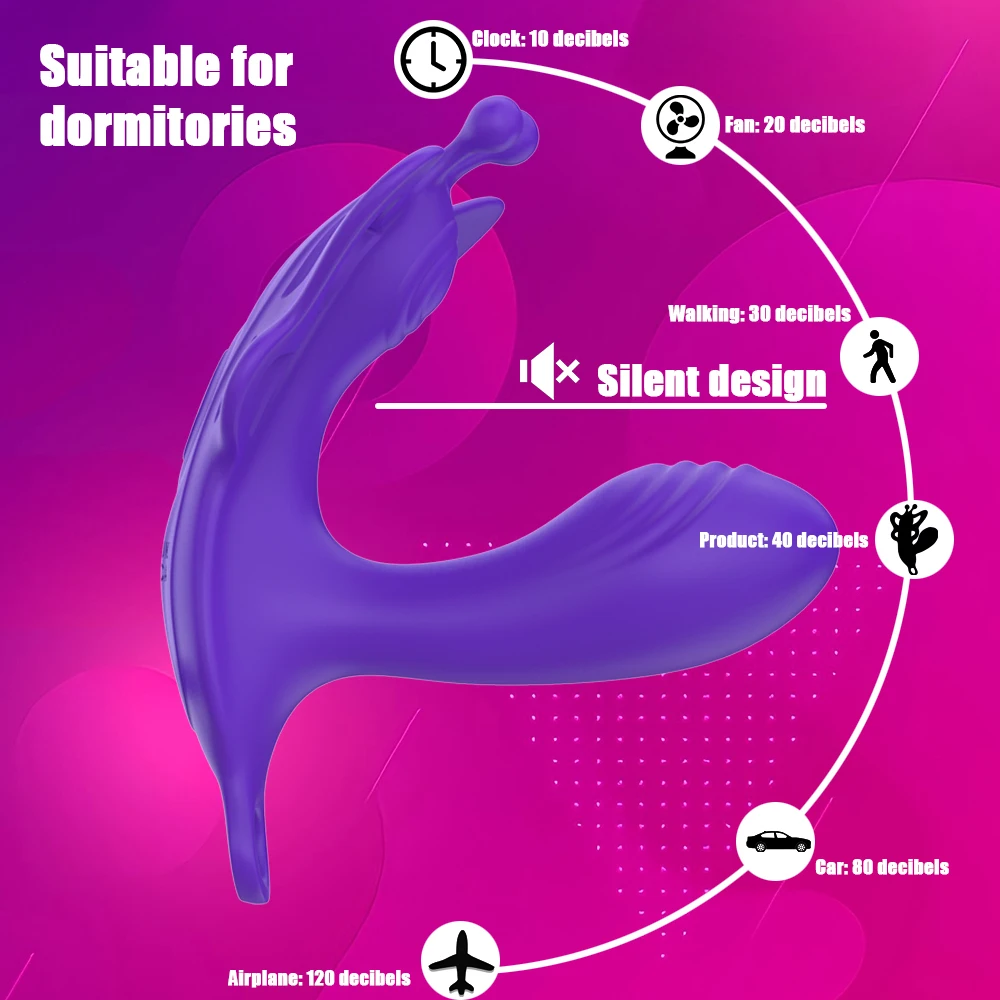 Butterfly Wearable Vibrator -Dual G-spot Vulva Stimulator, Wireless Remote Panty Vibrator for Women