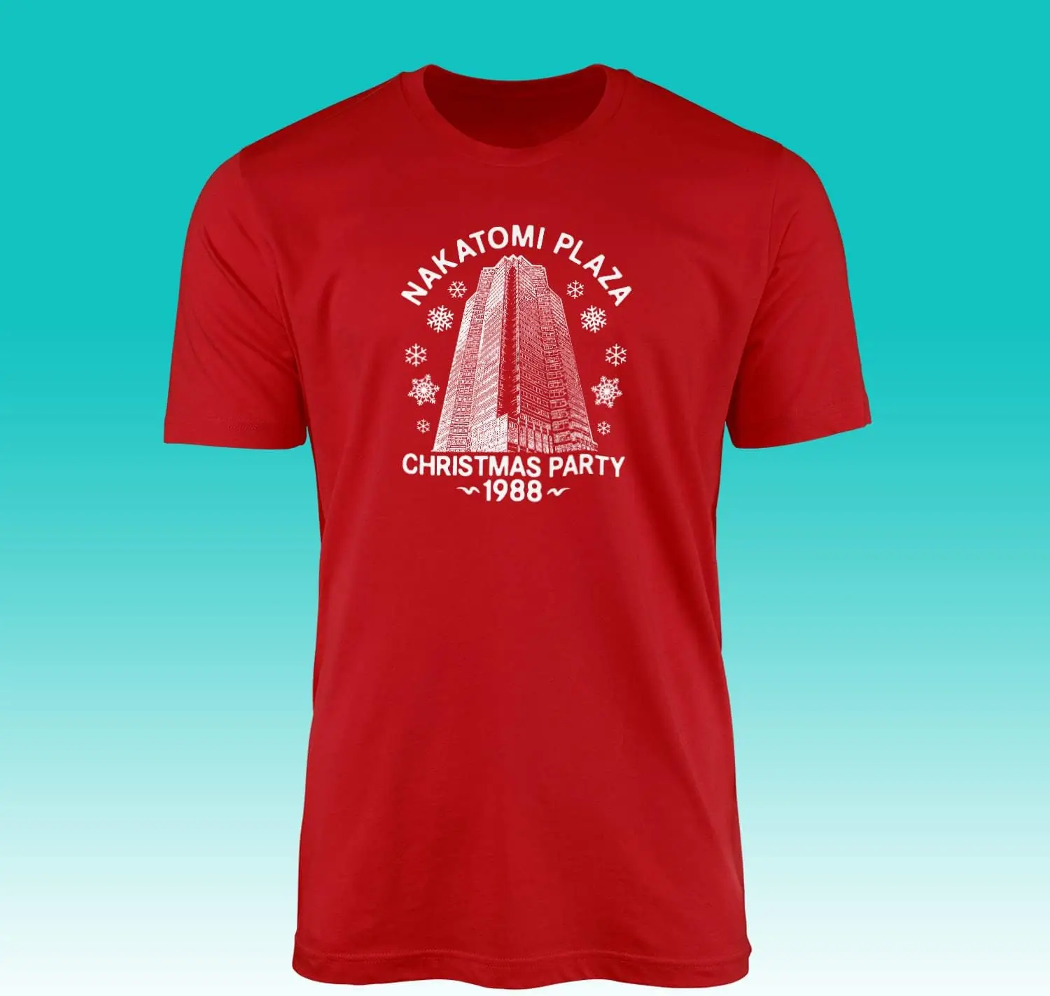 ناكاتومي بلازا الكبار حفلة عيد الميلاد تي شيرت 1988 المباحث فيلم فيلم العمل الأمريكي مستوحاة من الإثارة الجولة الرقبة القطن المحملة