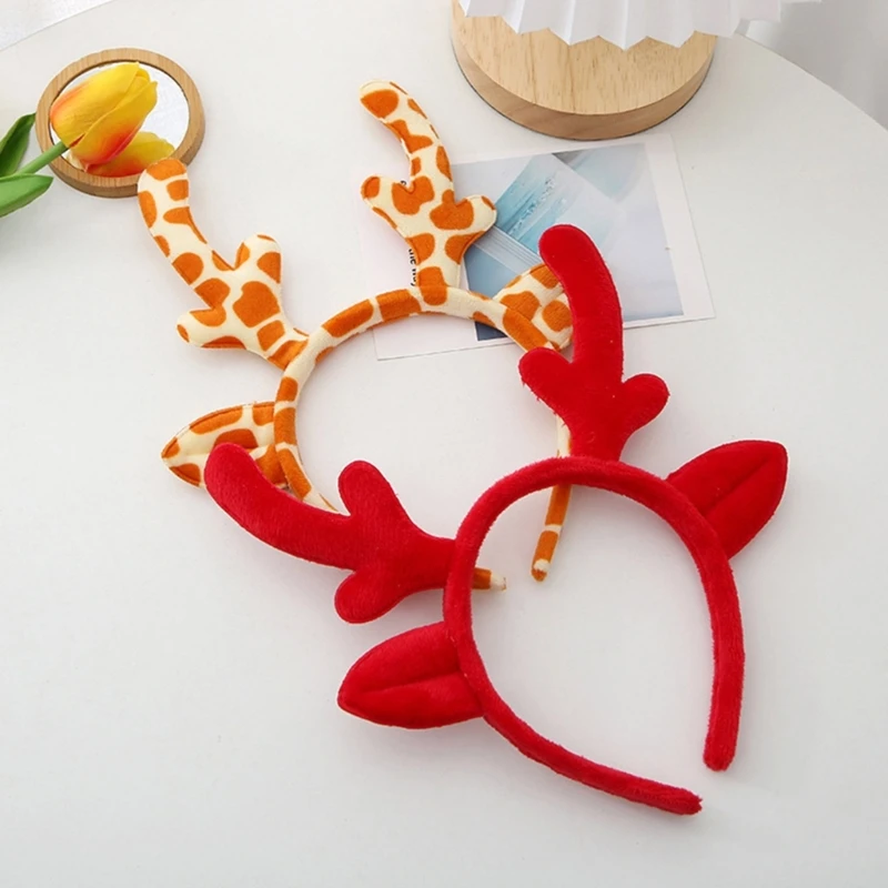 Girls Animal Deer Ears Headwear Fawn Horn Plush Hair Hoop Cartoon Accessories Drop Shipping