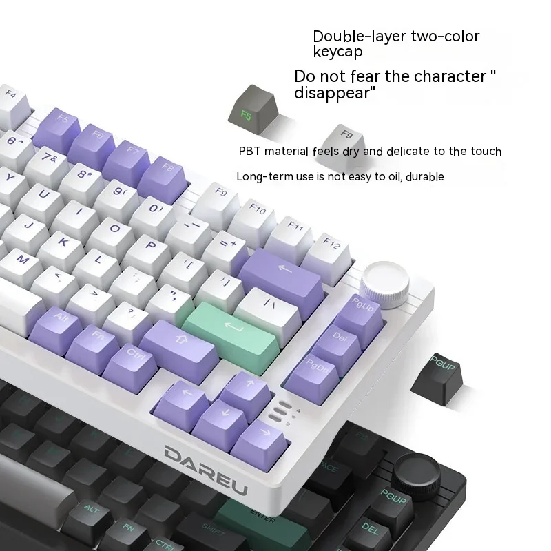 Imagem -04 - Dareu-teclado Mecânico com Três Modos Teclado Multifuncional Rgb 80 Teclas Pbt Hot Swap Acessórios para Jogos